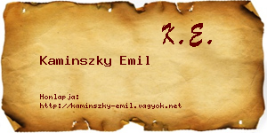 Kaminszky Emil névjegykártya